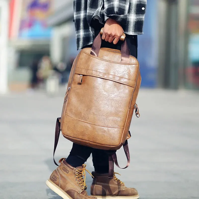 | Men's Leather Backpack for Office Laptop