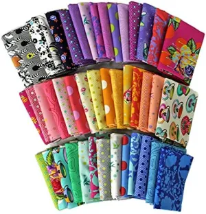 10 Fat Quarters - Tula Pink Free Spirit Assorted Floral Flowers Animals Geometric Quilters Cotton Fabrics Bundles Pre-Cuts M222.16