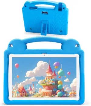 10 Inch Tablet for Kids with Parental Control, 8(4 4) GB RAM 64GB ROM, Octa Core, WiFi 6, 5000mAh Battery, GMS - Kids Tablet with Blue EVA Case