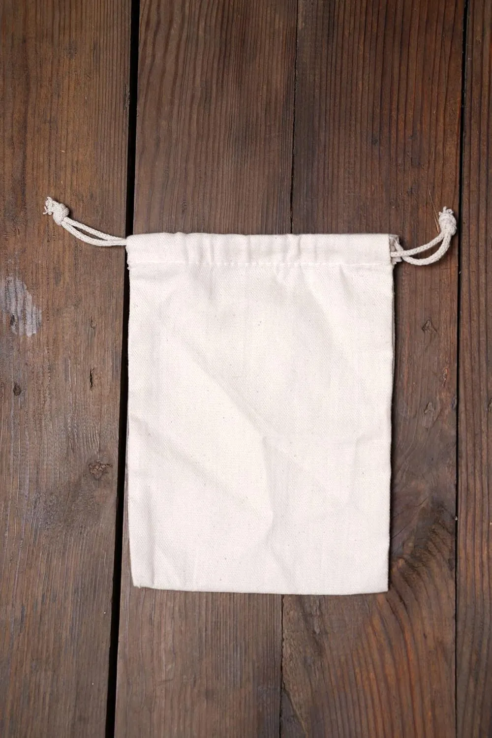 10"x12" Cotton Double Drawstring Muslin Bags Natural Color - Set of 25pcs