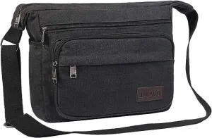 15" Canvas Messenger Bag Multi Pockets Crossbody Bag for Outdoor Activities Laptop bag for Business Travel