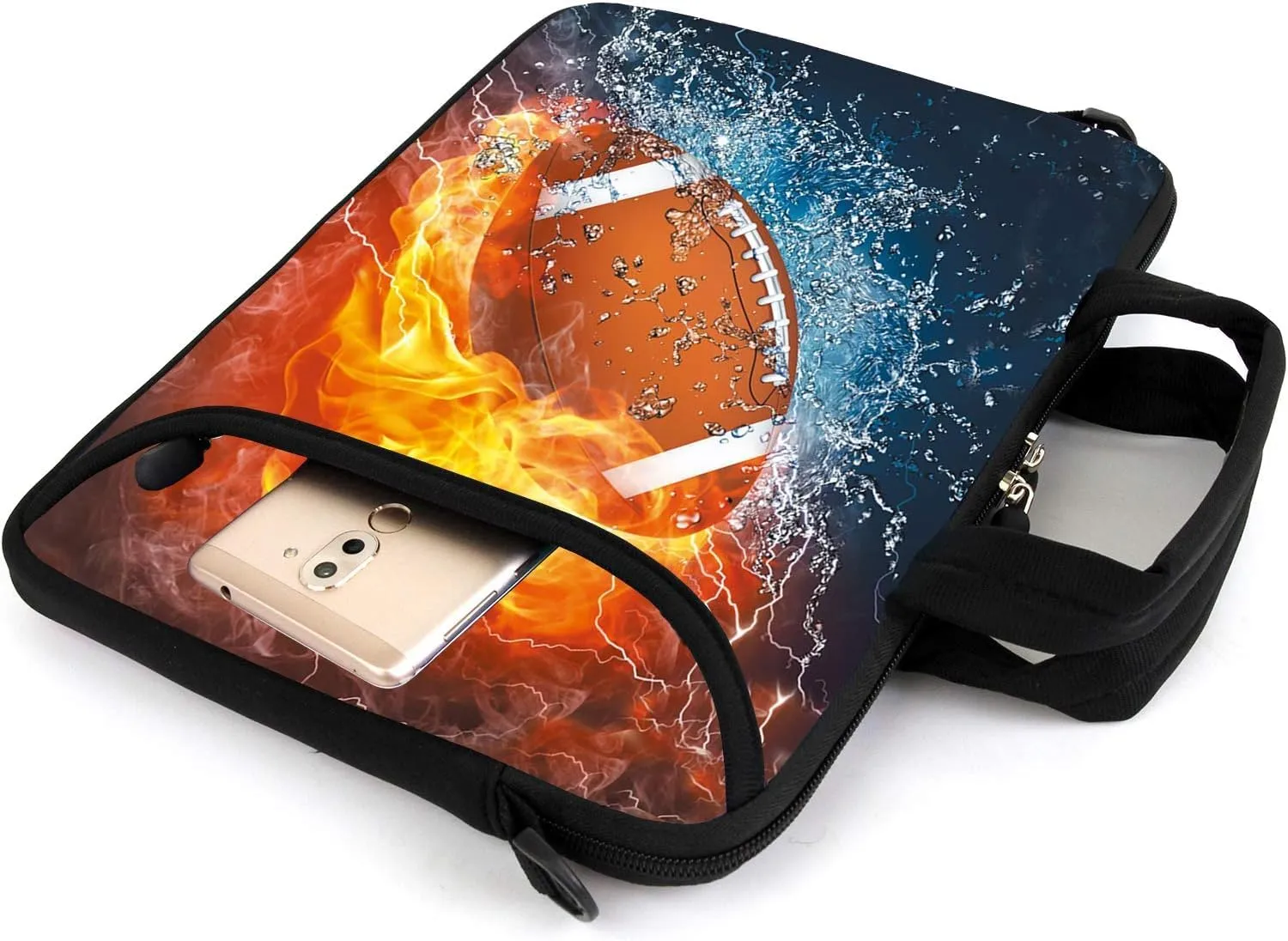 15" laptop sleeve laptop bag chromebook case adjustable shoulder strap with handle accessory pocket for men women (RYD-15-7)
