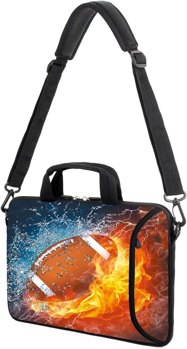 15" laptop sleeve laptop bag chromebook case adjustable shoulder strap with handle accessory pocket for men women (RYD-15-7)