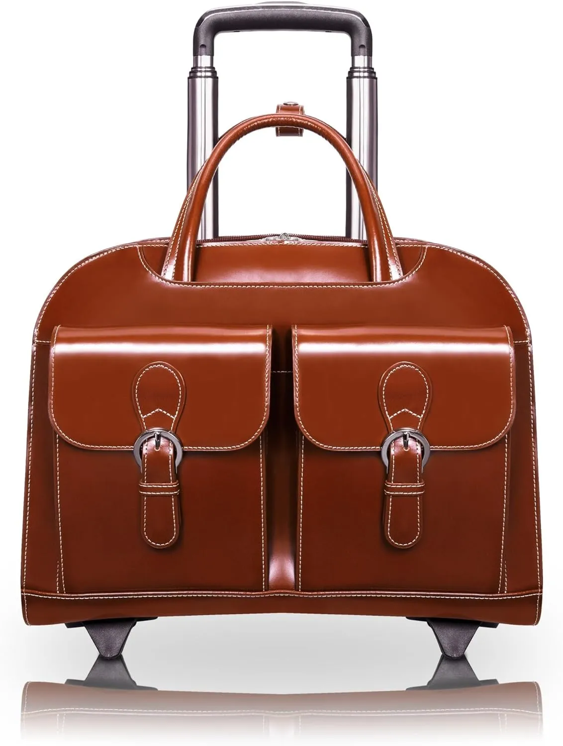 15" Leather Wheeled Ladies' Laptop Briefcase