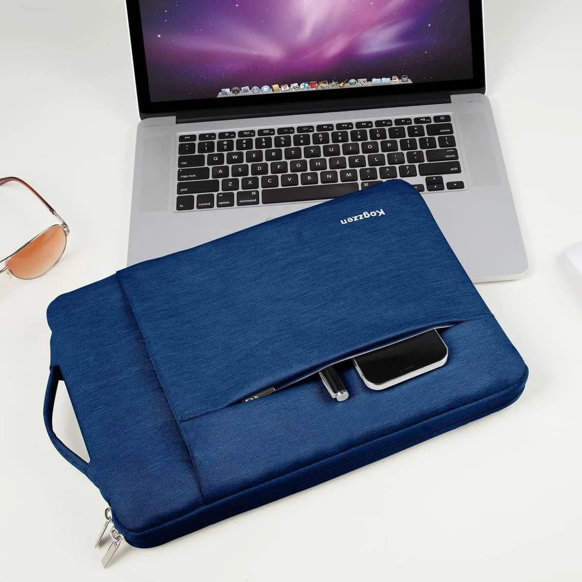 16 15.6 15.4 15 Inch Laptop Sleeve Shockproof Protective Case Compatible with MacBook Pro 16/15, Surface Laptop 15, Surface Book 15, Waterproof Computer Bag Dell HP Lenovo Acer Asus - Blue