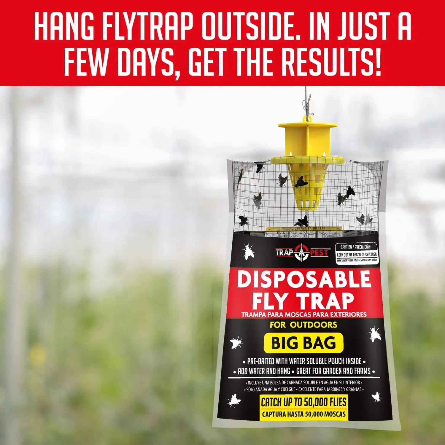 16 Pack Big Bag Fly Bag Trap - Fly Bags Outdoor Disposable Fly Trap Bag - Fly Trap Disposable Horse Fly Traps Outdoor - Fly Trap Bags Outdoor Net