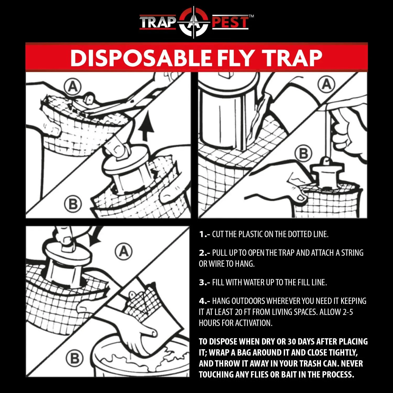 16 Pack Big Bag Fly Bag Trap - Fly Bags Outdoor Disposable Fly Trap Bag - Fly Trap Disposable Horse Fly Traps Outdoor - Fly Trap Bags Outdoor Net