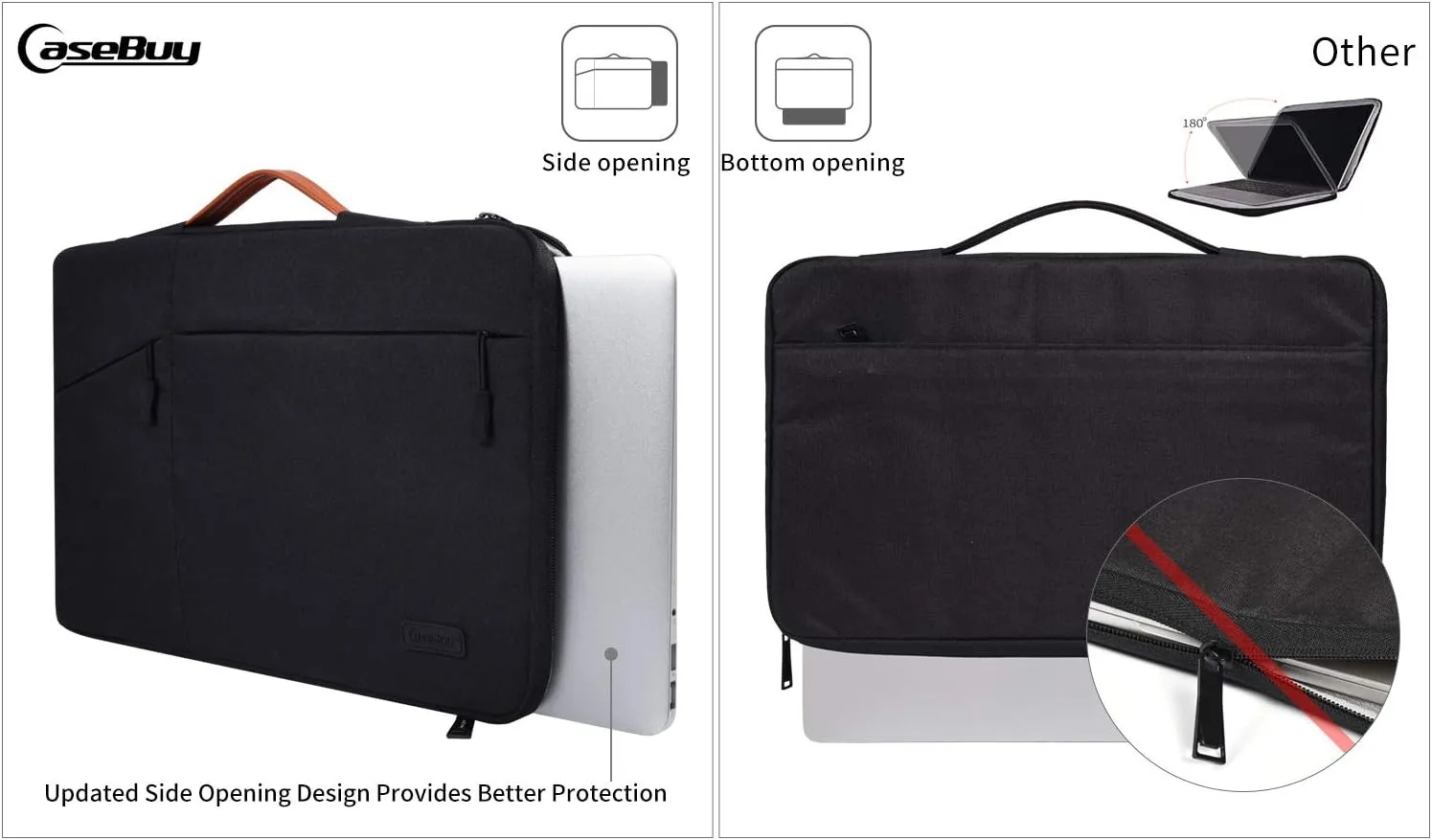 17.3 inch Laptop Case Briefcase Bag for HP Pavilion 17, HP Envy 17T, Dell Inspiron 17, Lenovo Ideapad L340 17.3, Acer Aspire 17, ASUS VivoBook 17 Laptop Sleeve, Black