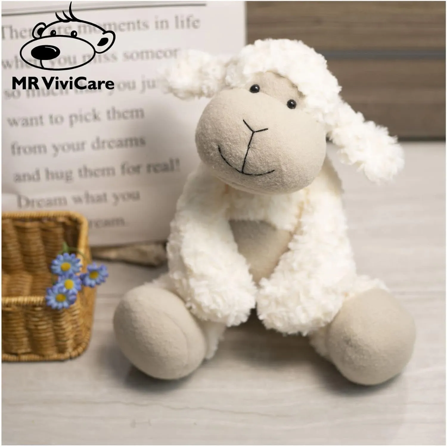 17" Cuddly White/Cream Huggable Sheep Stuffed Animals for Boys and Girls,Soft and Adorable Stuffed Lamb Plush Toys for Newborn Babies,Great Gifts on Birthday,Easter