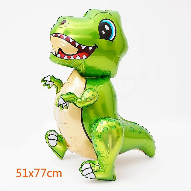 1pc Large 4D Dinosaur Foil Balloons Green Dinosaur Standing Dragon Birthday Party Decorations Kids Supplies Boy Toys Air Globos
