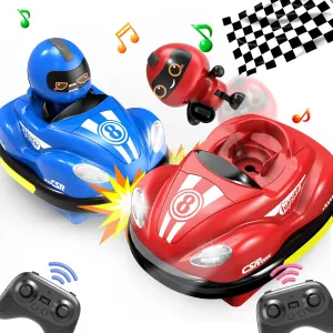 2 Pack Remote Control Bumper Cars,RC Ejecting Bumper Car for Kids RC Cars Toys for Ages 5-7 with Light & Sound,Easter Birthday Gift for 3 4 5 6 7 8 Year Old Boys Girls