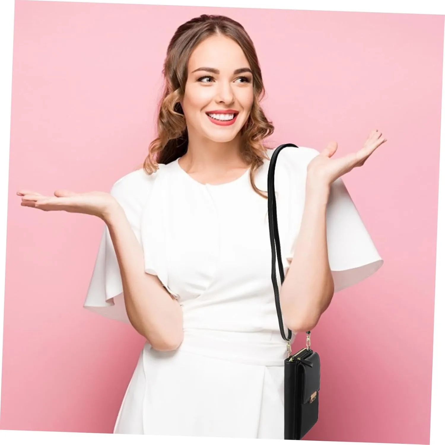 2 pcs Crossbody Pouch Shopping Shoulder Girl Leisure Cross- Simple Women Portable Single, Blackx6pcs, 17.5X10.5CMx6pcs