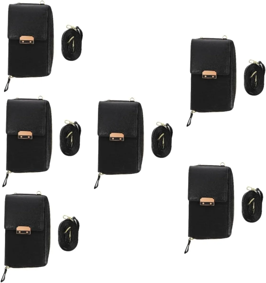 2 pcs Crossbody Pouch Shopping Shoulder Girl Leisure Cross- Simple Women Portable Single, Blackx6pcs, 17.5X10.5CMx6pcs
