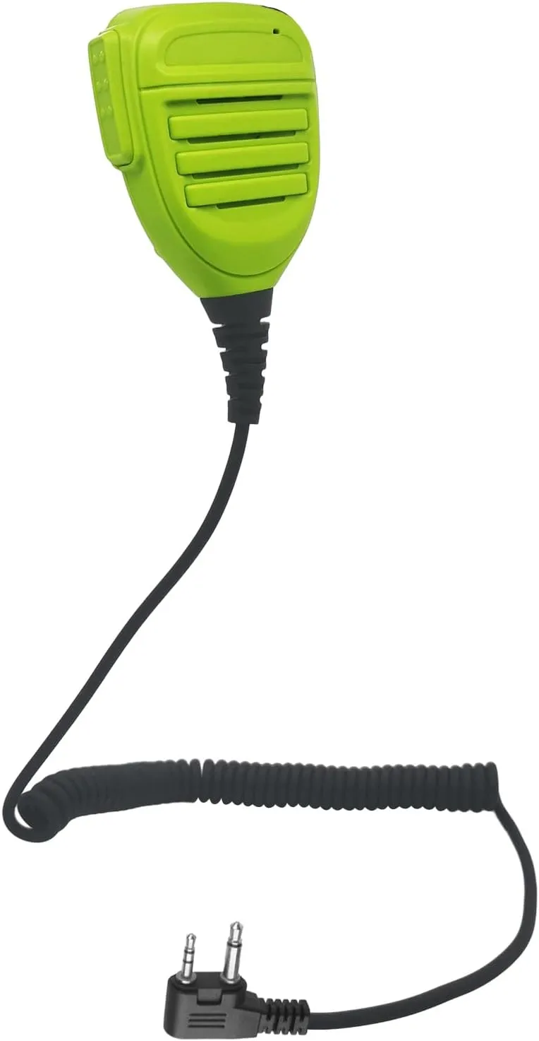 2 Pin Speaker Mic Shouler Microphone Two Way Radio External Hands Free Mic for Midland Walkie Talkie GXT LXT GMRS FRS GXT1000VP4 (Green)
