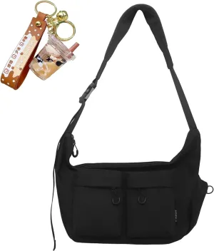 2025 New Large Capacity Messenger Canvas Bag Multi Pocket,Unisex Casual Crossbody Bag for Daily