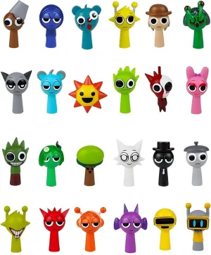 24 Pack Sprunki Action Figures Mystery Box, Sprunki Toys Blind Box,sprunky Toys，Complete Sets No Need to Buy a Mystery Blind Box
