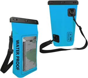 2L Waterproof Bucket Bag, IPX8 Outdoor Rafting Crossbody Bag, Large Capacity Swimming and Diving Phone Waterproof Bag (Blue)