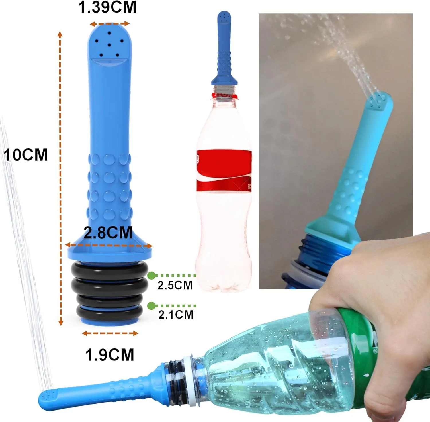 2PCS-Pack 2in1 Vaginal Douche Perineal Irrigation 650ML Portable Bidet   Pocket Bidet Pipe, Travel Bidet with Waterproof Cap, Peri Bottle for Postpartum Essentials