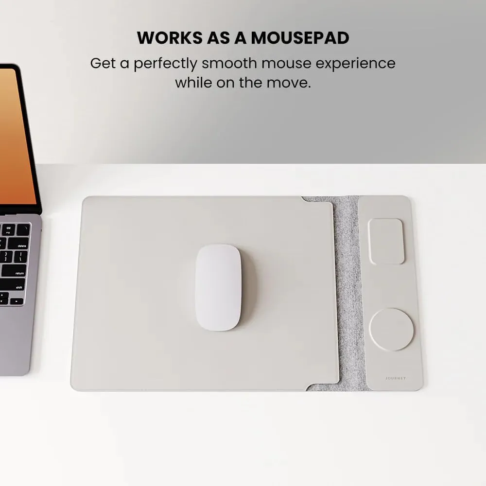 4 in 1 Wireless Charging Laptop Sleeve, 13"-14", Desktop Charging Mat, Multipurpose Sleeve Plus Mousepad, Waterproof Surface, Travel Laptop Case (Grey, 14 inches)