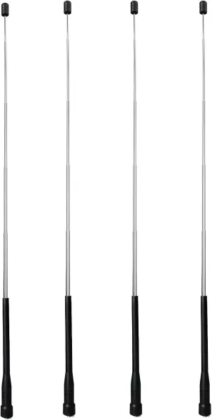 4 Pack of HYS SMA Female Telescopic Whip Antenna, 144/430Mhz VHF UHF Retractable Antenna-14.5CM(5.7inch)-48CM(18.89inch) for TYT Baofeng WOUXUN Kenwood Dual Band Radio