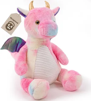 4.4 lbs Pink Weighted Dragon Stuffed Animal, Cute Weighted Stuffed Dragon, Soft Plush Toys for Kids, 23.5"
