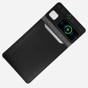 5 in 1 Laptop Sleeve with Wireless Charging12-14, Charge 3 Devices at Once, PU Leather Laptop Bag with Pocket (Black)
