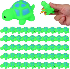50 Pcs Mini Rubber Turtle Baby Bath Toy Turtle Statue Sea Turtle Miniature Figurines Tiny Turtle Screaming Sound Rubber Turtle, Turtle Bathtub Toys for Garden DIY Bath Shower Birthday(Green)