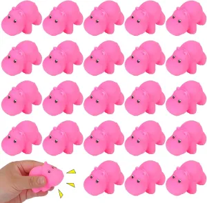 50 Pcs Rubber Hippo Baby Bath Toys Cute Floating Animal Bath Squirts Pink Hippo Bath Buddy Squirter Toys for Toddlers Fun Water Squirting Bathtime Play for Bathtub and Pool,Summer Beach Decor