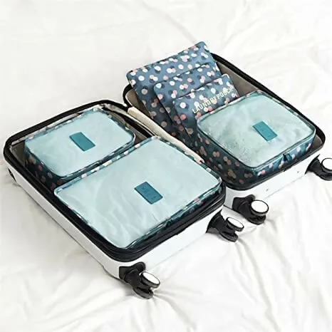 6-in-1 Travel Laundry Pouch Set – Blue Flower