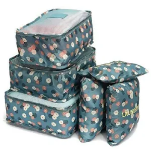 6-in-1 Travel Laundry Pouch Set – Blue Flower