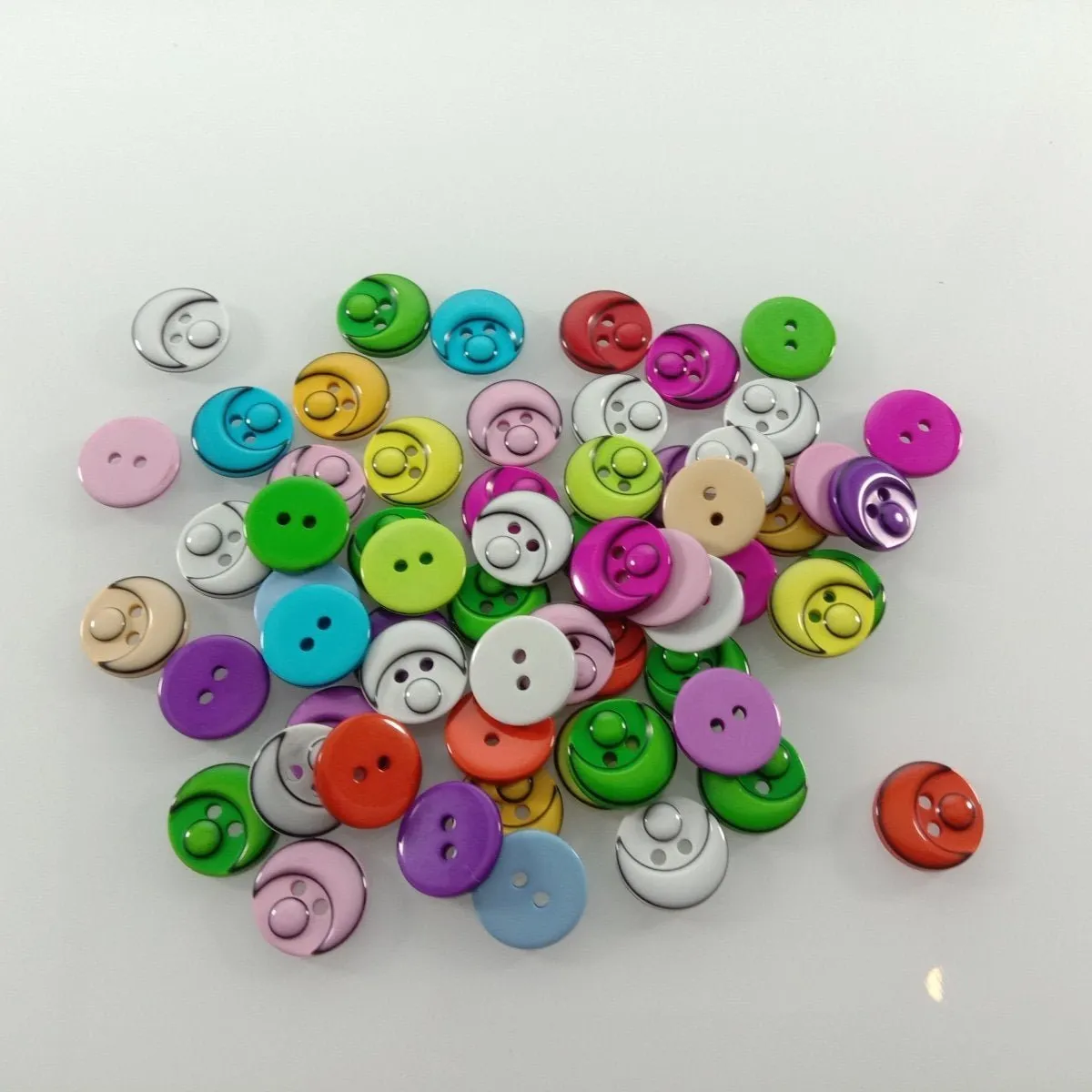 60pcs 15mm Mixed Colour Resin Buttons Cartoon Children's Apparel Sewing Accessories DIY Crafts Scrapbooking