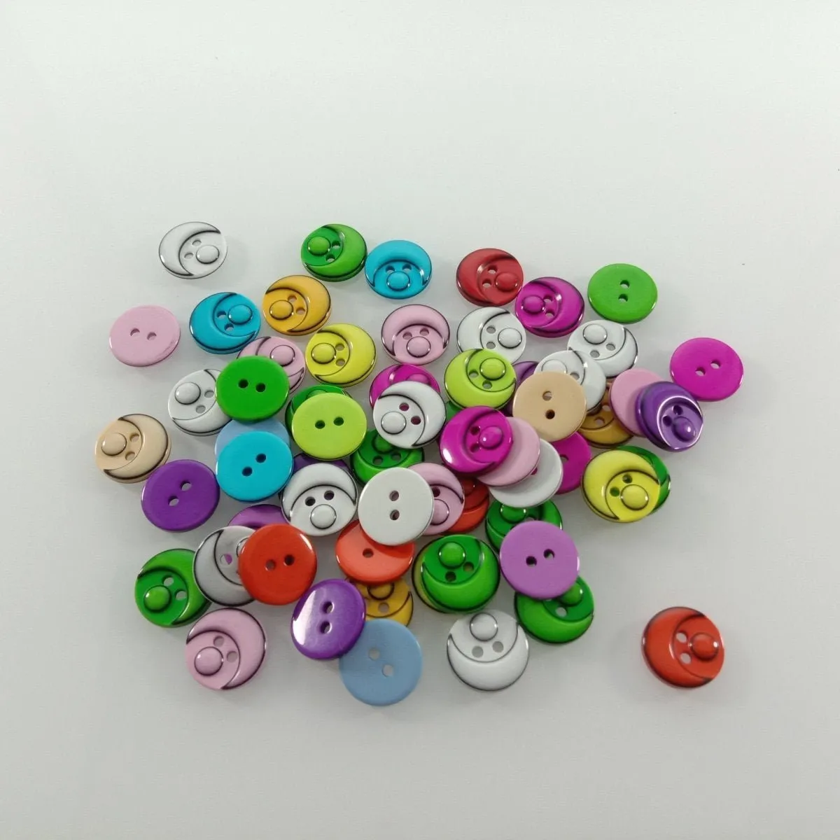 60pcs 15mm Mixed Colour Resin Buttons Cartoon Children's Apparel Sewing Accessories DIY Crafts Scrapbooking