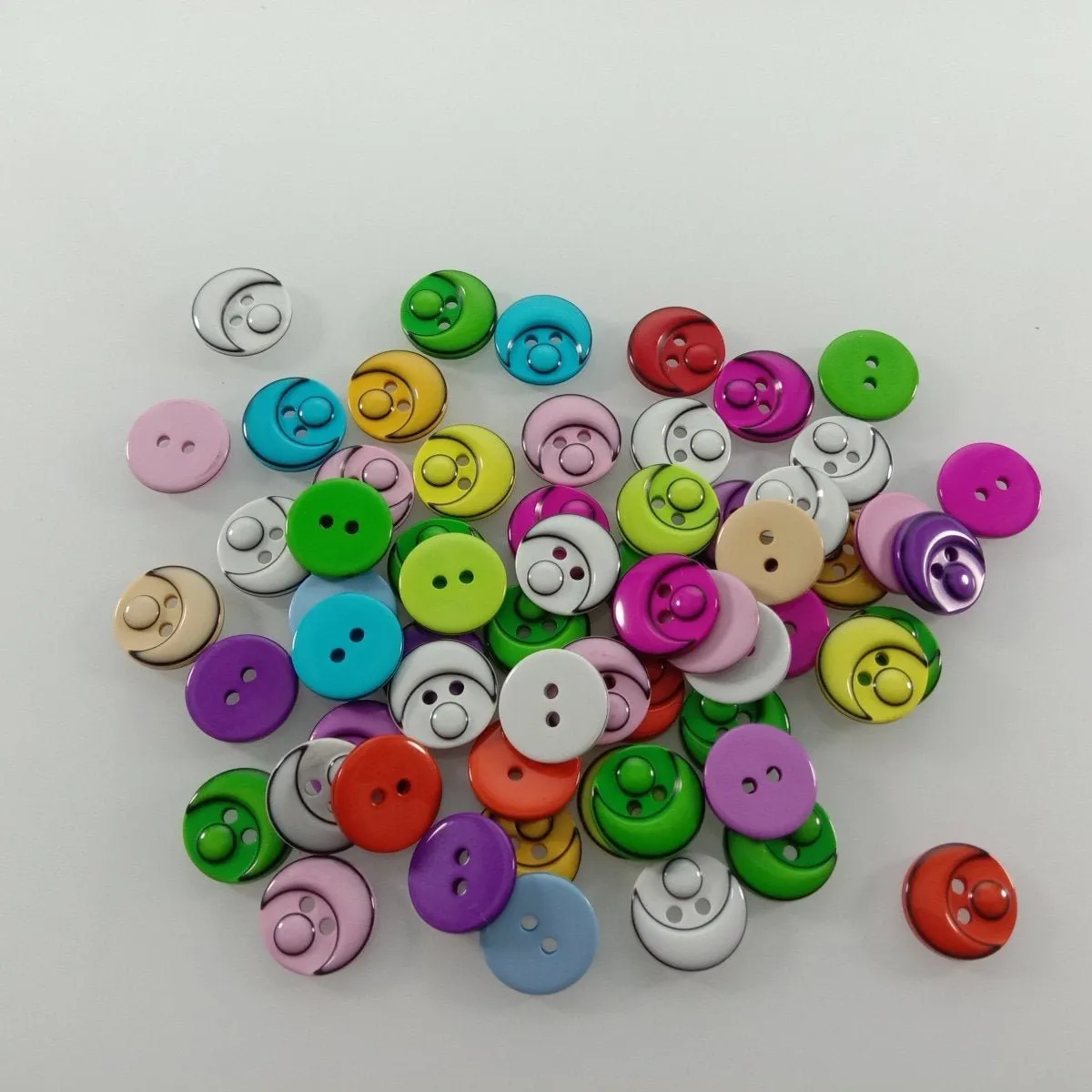 60pcs 15mm Mixed Colour Resin Buttons Cartoon Children's Apparel Sewing Accessories DIY Crafts Scrapbooking