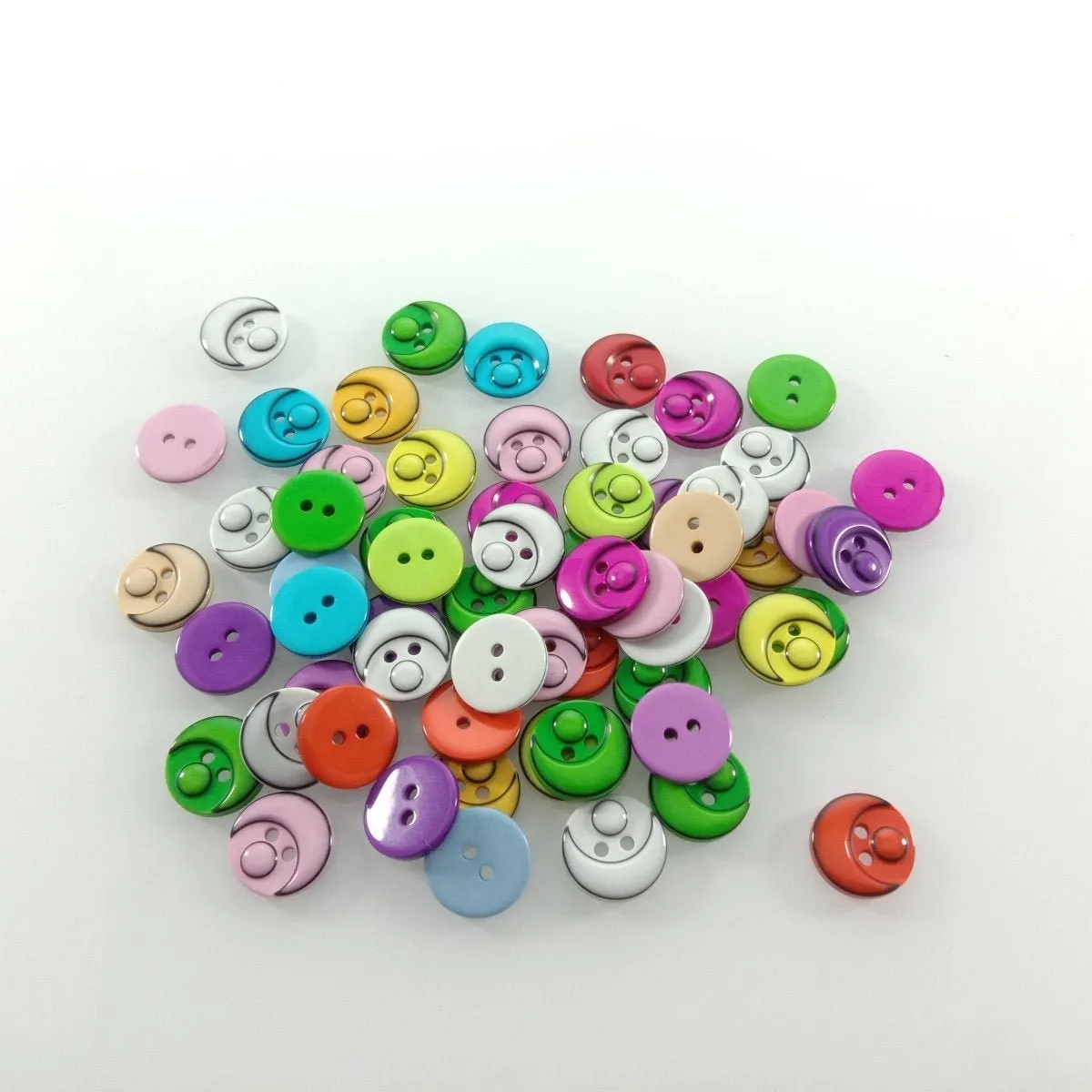 60pcs 15mm Mixed Colour Resin Buttons Cartoon Children's Apparel Sewing Accessories DIY Crafts Scrapbooking