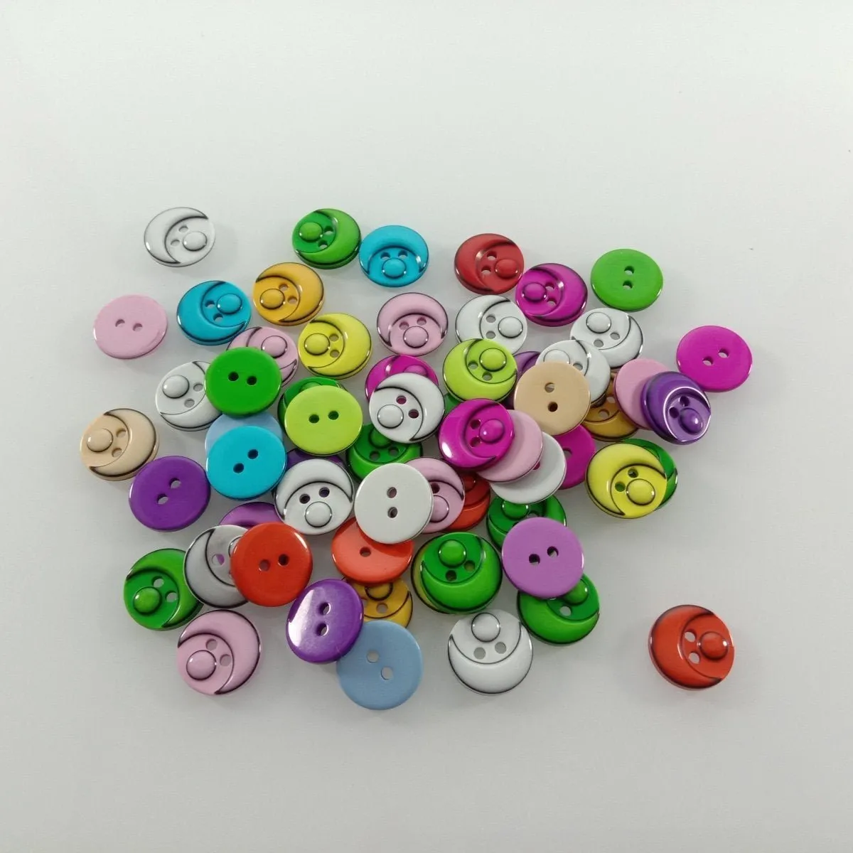 60pcs 15mm Mixed Colour Resin Buttons Cartoon Children's Apparel Sewing Accessories DIY Crafts Scrapbooking