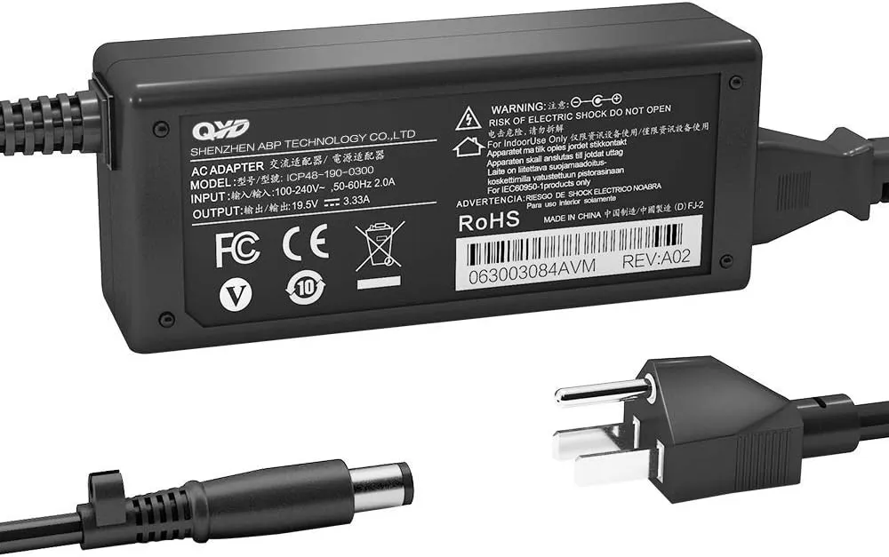 65W 18.5V 3.5A AC Adapter Laptop Charger Compatible with HP Probook 4540S 6570B 6550B 6560B EliteBook 8460p 8440p Pavilion DV6 DV7 G6 G7 G70 Compaq 6510b 6910p HP 2000 Laptop Power Supply Cord