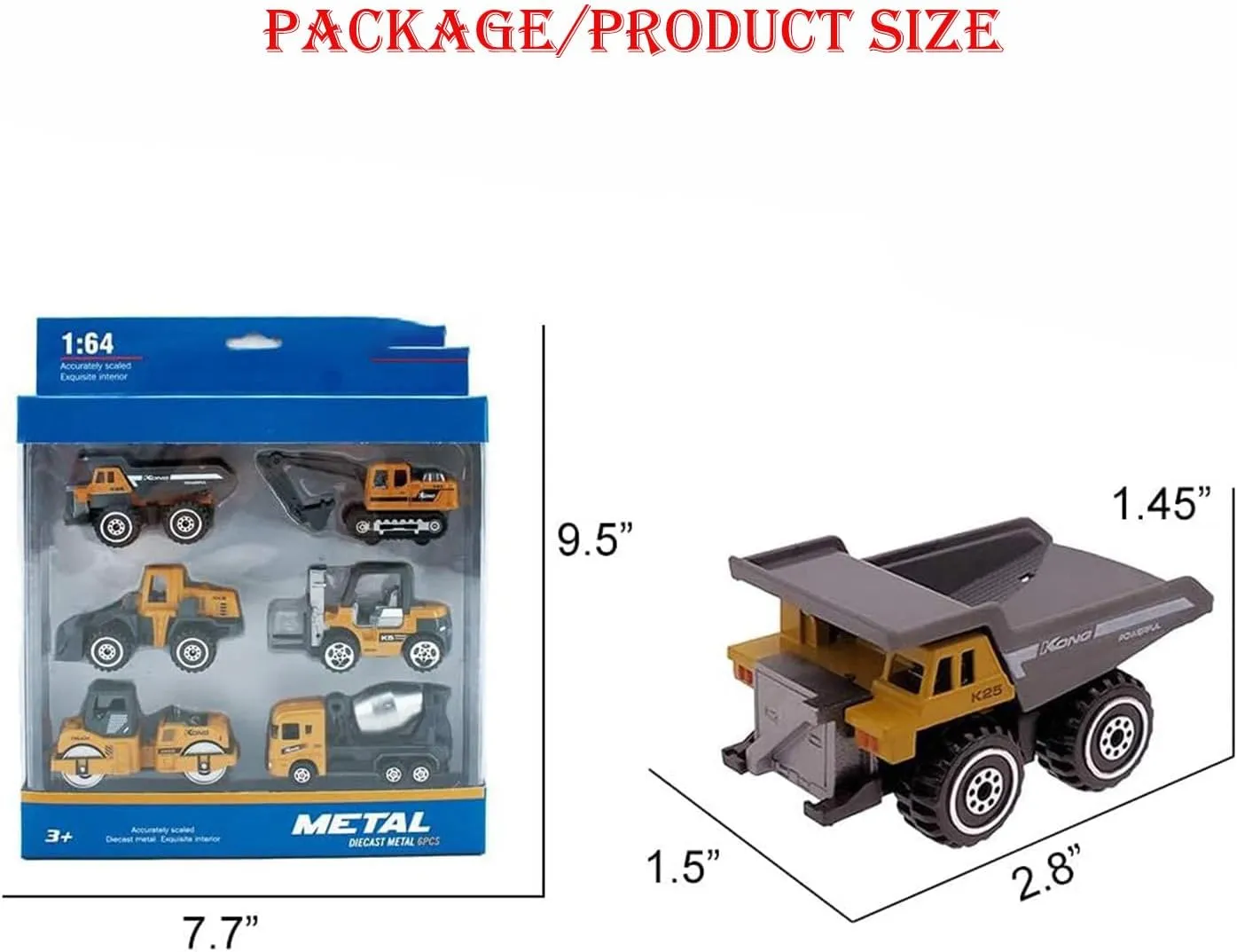 6Pcs Mini Alloy Engineering car Children's Toy Game car, Digging Locomotive Series, Outdoor Sports for Children Aged 3-7, Children's Day Gift