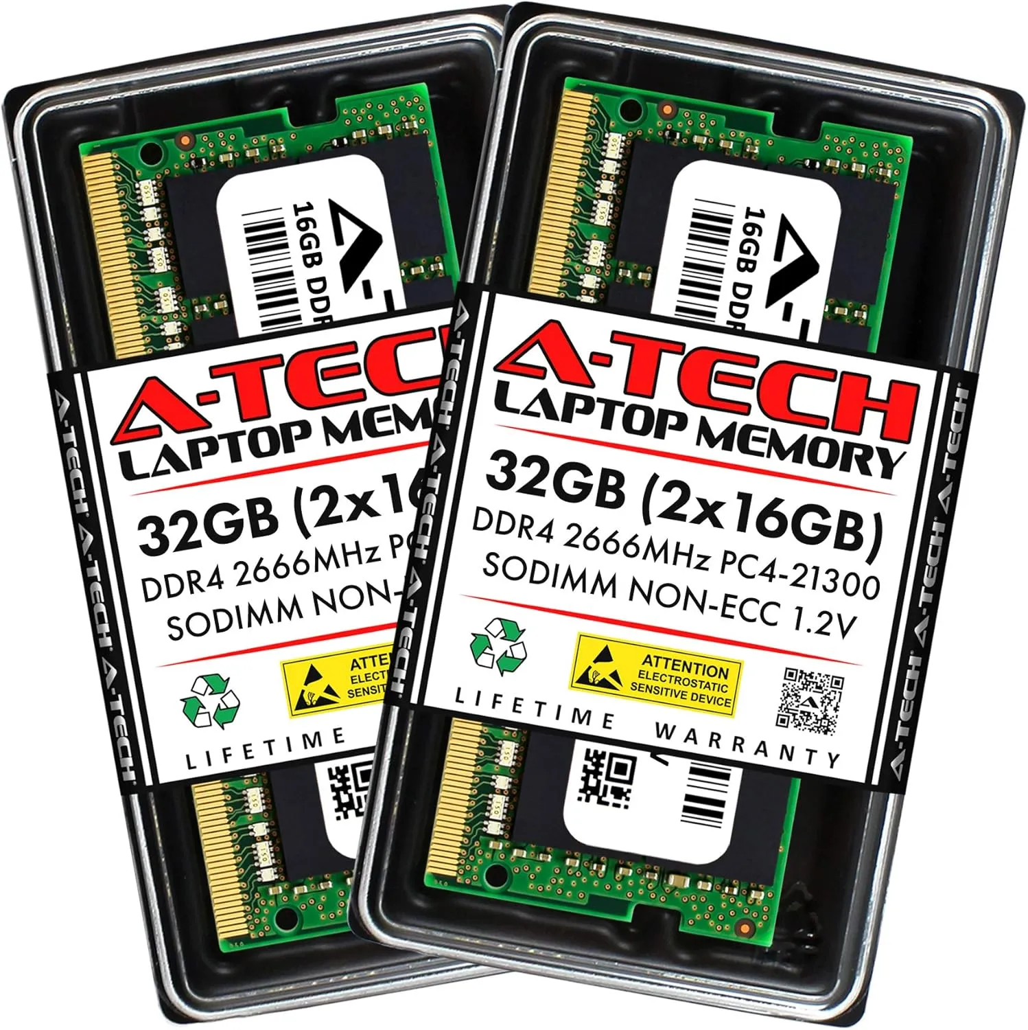 A-Tech 32GB Kit (2x16GB) RAM for Clevo P641Hxx, P750DM, P751DM, P770DM, P771DM | DDR4 2666MHz PC4-21300 SODIMM Non-ECC Memory Upgrade