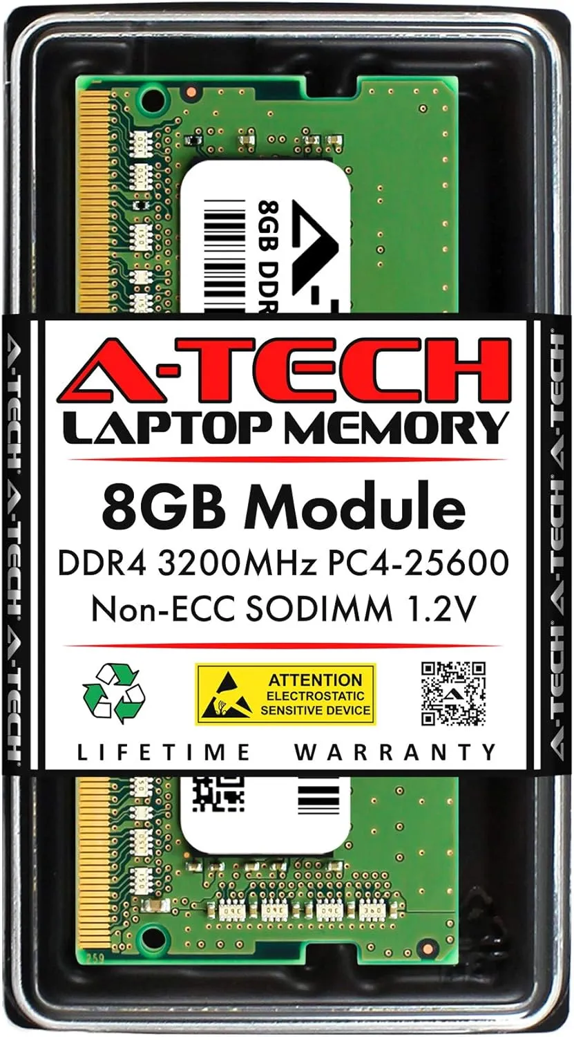 A-Tech 8GB RAM for Clevo NH58Axx | DDR4 3200MHz PC4-25600 SODIMM Non-ECC Memory Upgrade
