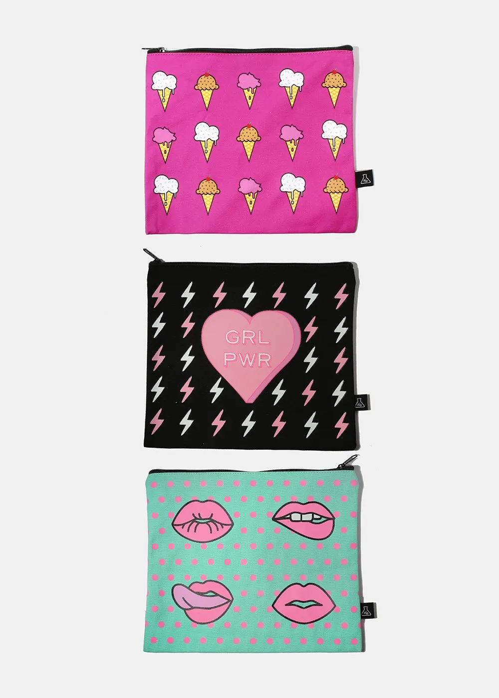 a2o Large Canvas Pouch - Ice Cream Cones