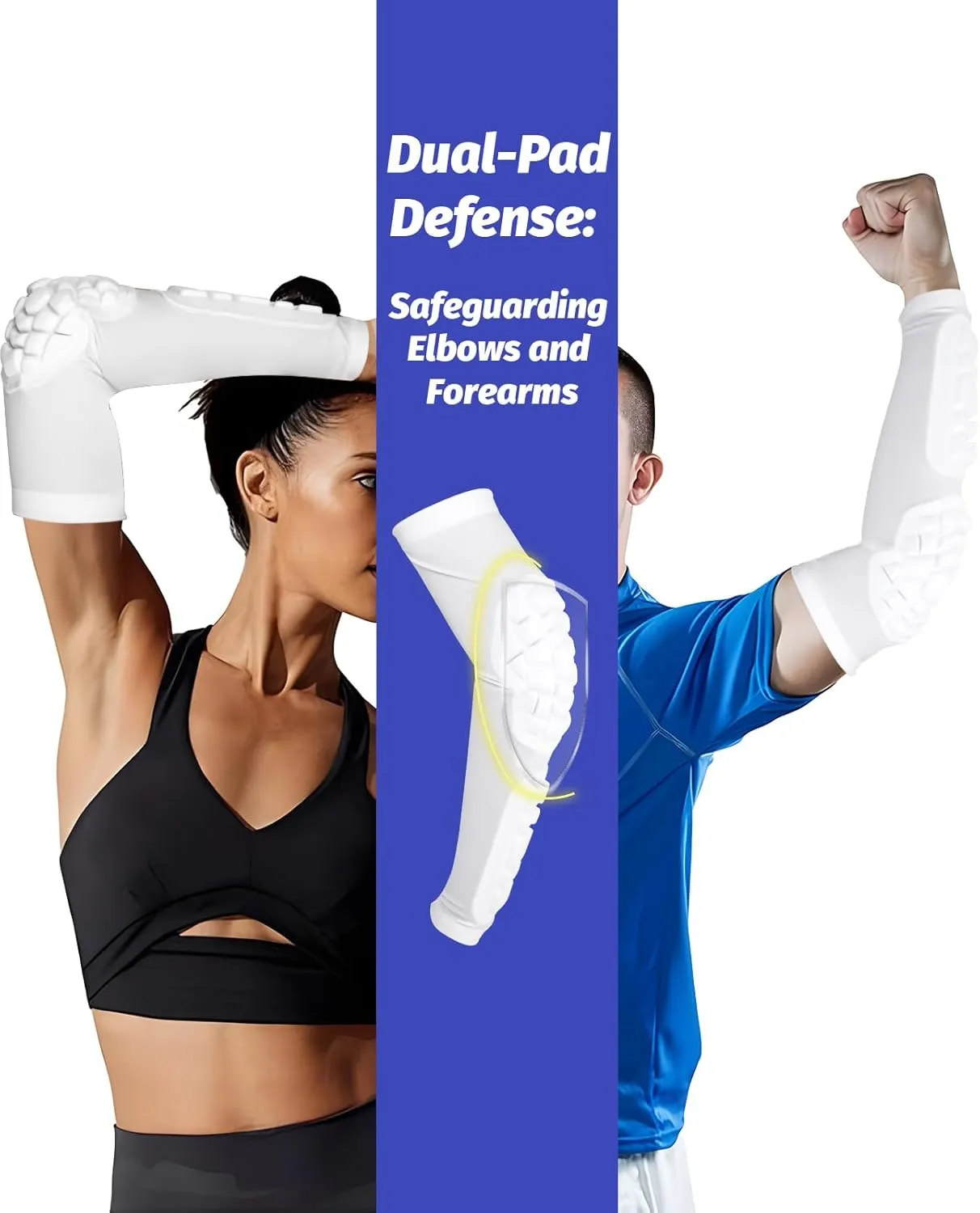 AceList Elbow Pad Arm Sleeves for Adults & Kids Shock-Absorbing EVA Padding Non-Slip Breathable Sports Protection