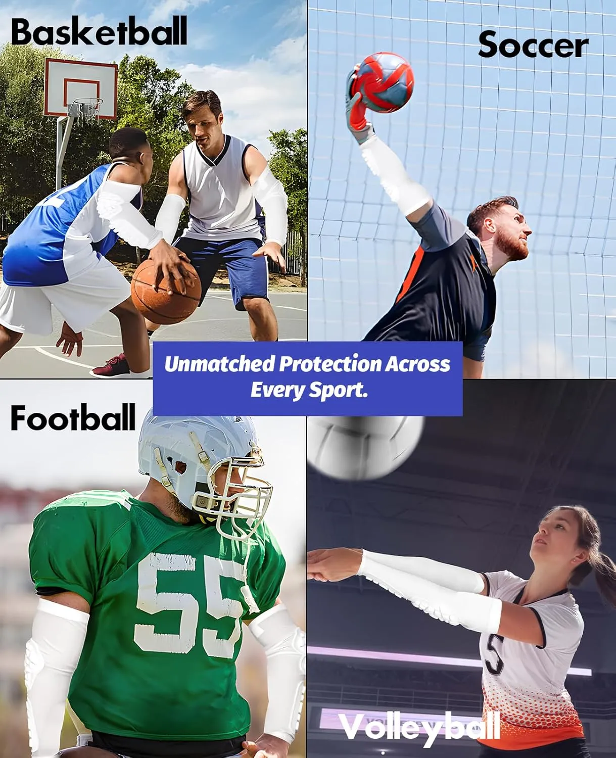 AceList Elbow Pad Arm Sleeves for Adults & Kids Shock-Absorbing EVA Padding Non-Slip Breathable Sports Protection