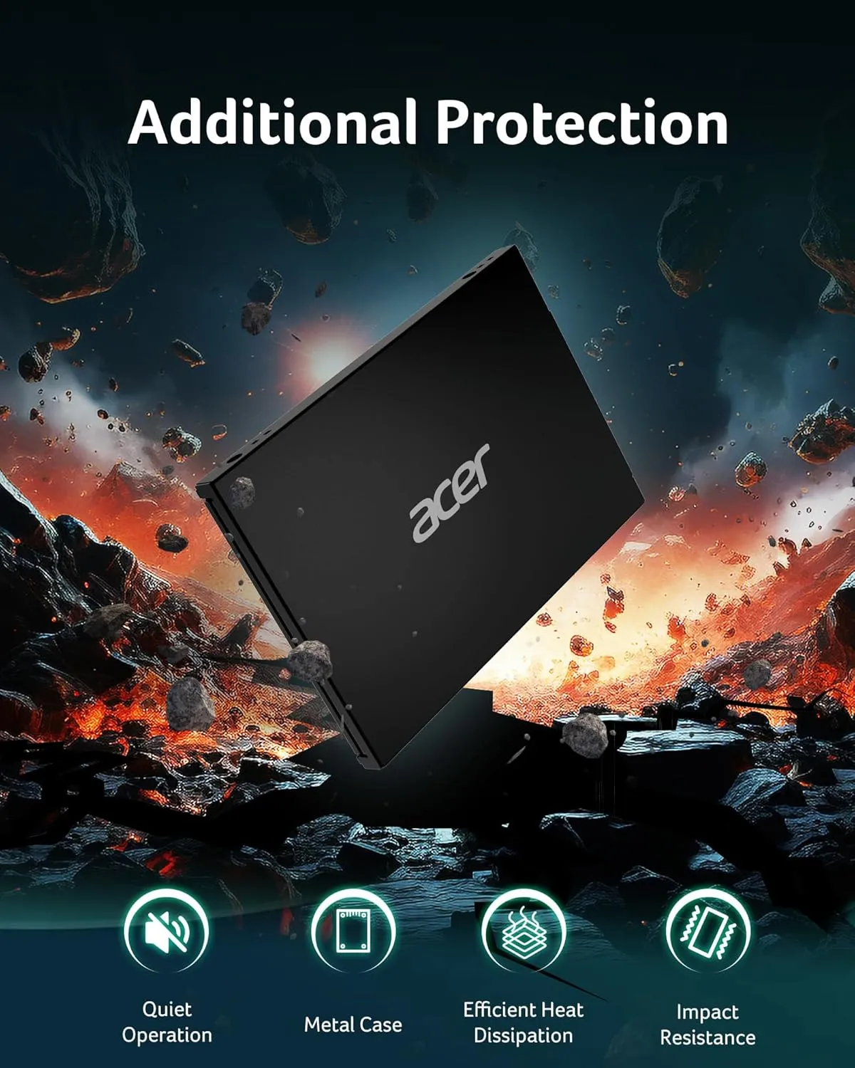 acer RE100 2.5 Inch SATA III SSD 1TB Internal Solid State Drive with SLC Cache, Read Speeds Up to 560MB/s - BL.9BWWA.109