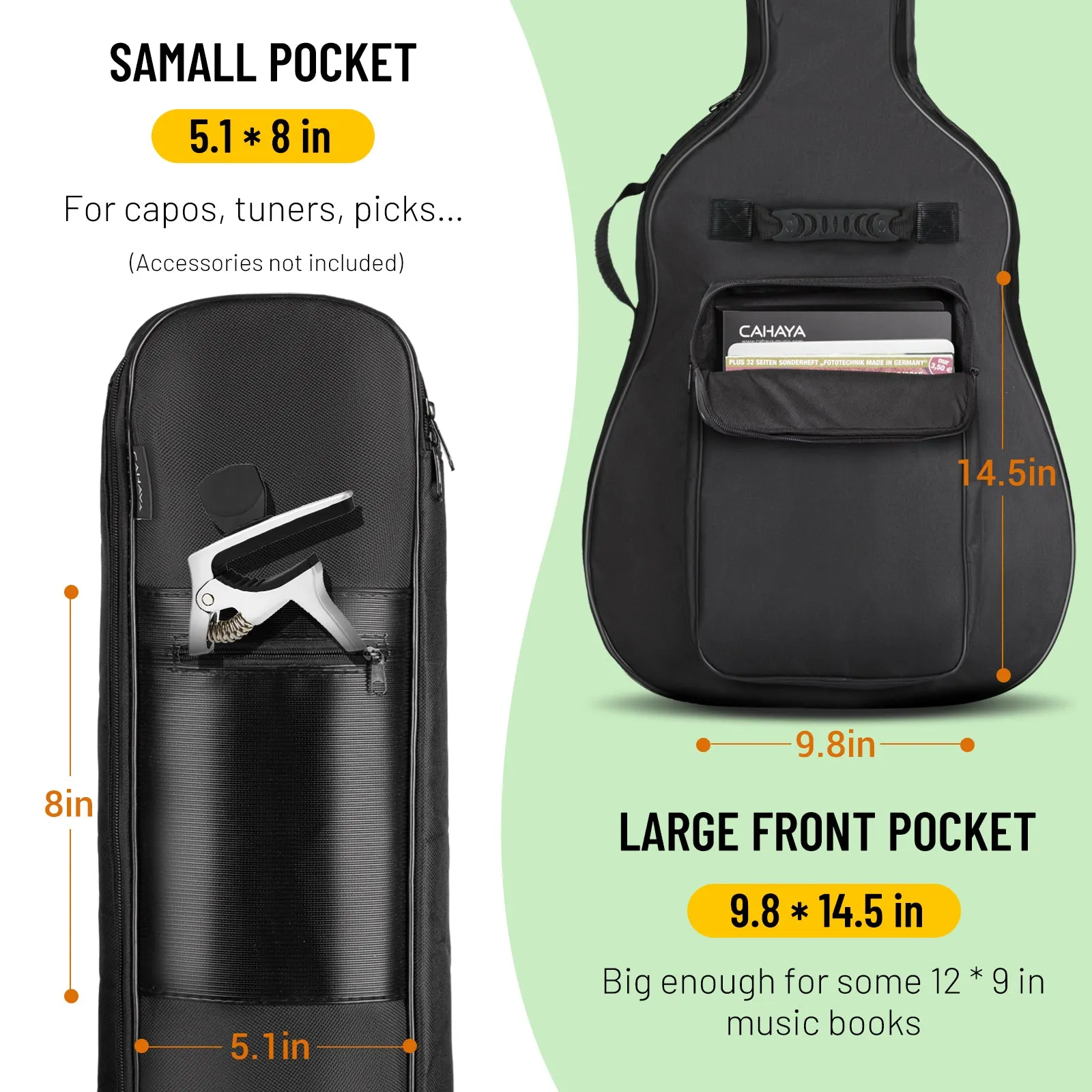 Acoustic Guitar Bag 0.35 Inches Thick Green CY0291