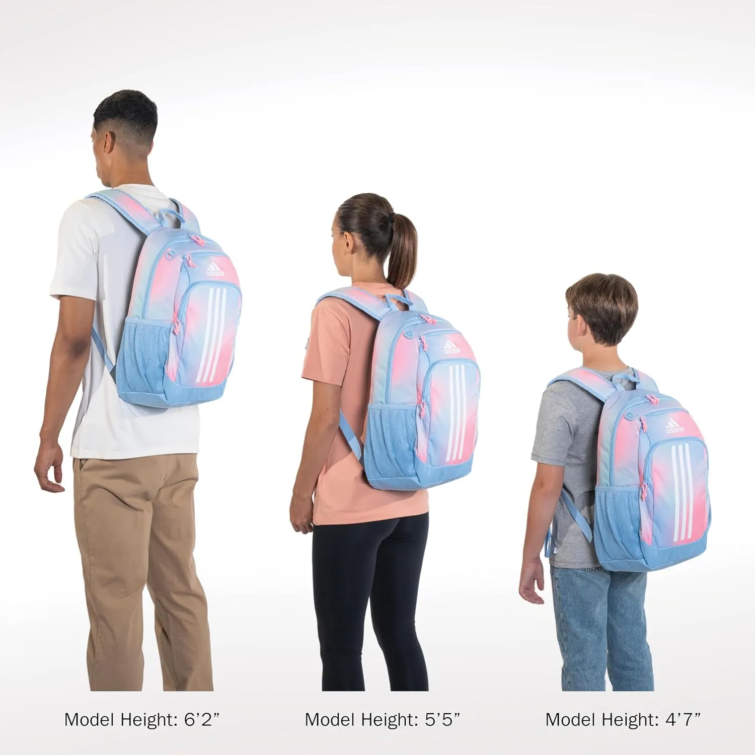 adidas Creator Comfortable and Durable Small Athletic Bag or Laptop Backpack for Women and Men, Adi Multi Collage Light Purple/Onix Grey/White, One Size