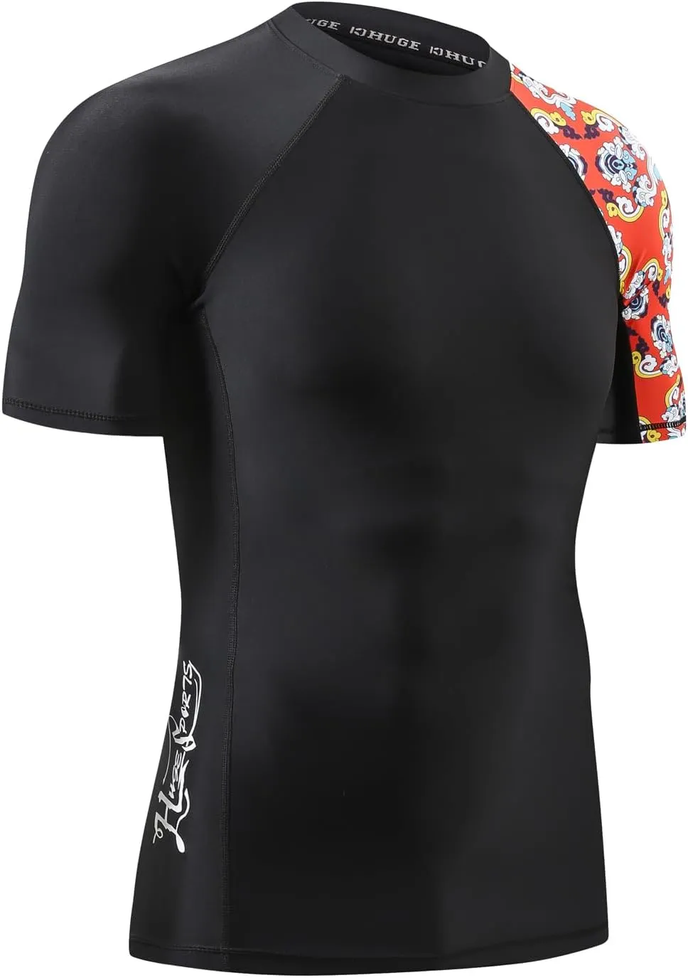 ADOREISM Men's Rash Guard Short Sleeve Quick-Dry UPF 50  Sun Protection Compression Swim Shirts for Men