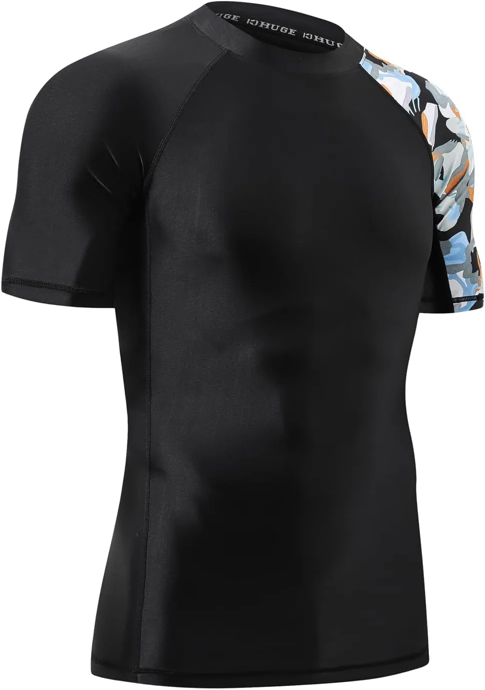 ADOREISM Men's Rash Guard Short Sleeve Quick-Dry UPF 50  Sun Protection Compression Swim Shirts for Men