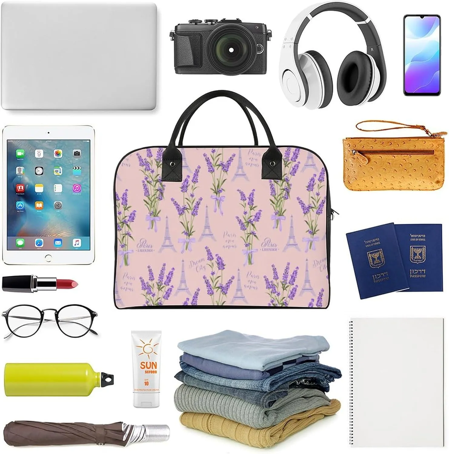 Adult Casual Nylon Colorful Floral Classic Handbag for Touring 13" X 19" X 8"