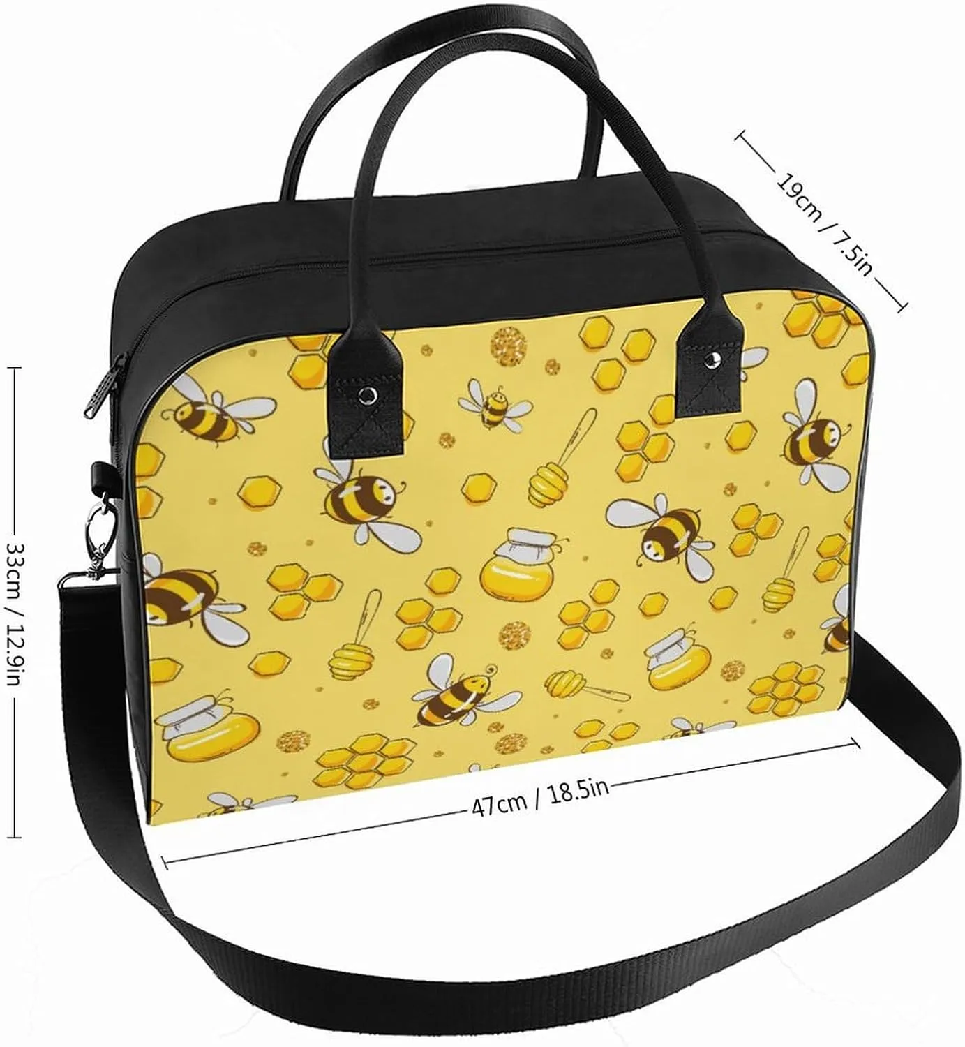 Adult High-capacity Nylon Berries Patterns Classic Handbag for Business Trip 13" X 19" X 8"
