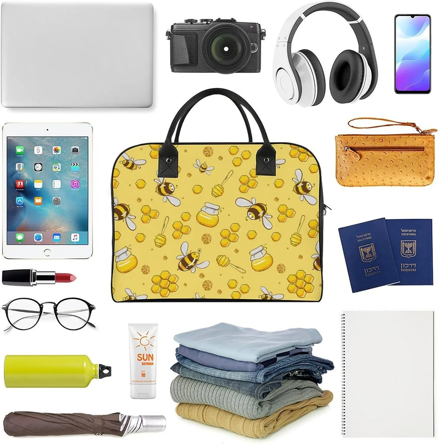 Adult High-capacity Nylon Berries Patterns Classic Handbag for Business Trip 13" X 19" X 8"
